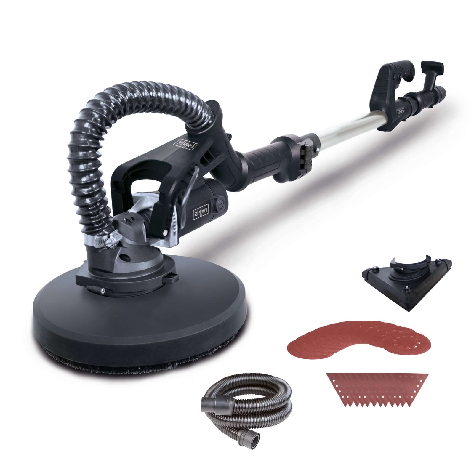 Wand- und Deckenschleifer TBS930-BE Scheppach - 710W | Variable Drehzahl | inkl. Rund & Eck-Schleifkopf