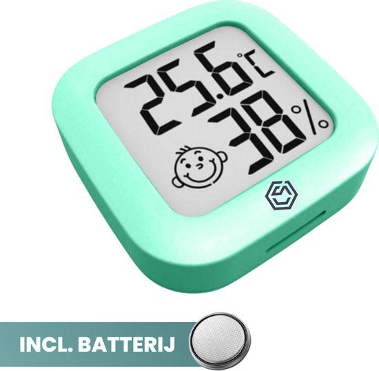 Ease Electronicz Hygrometer - Wetterstation - Luftfeuchtigkeitsmesser - Thermometer für Innenräume - inkl. Batterie und Klebestreifen