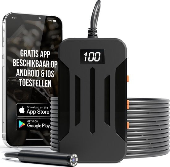 Strex Inspektionskamera 5M - Android/IOS - IP68 Wasserdicht - 1080P HD - LED-Beleuchtung - Endoskop - Inspektionskamera - Inspektion mit Telefon