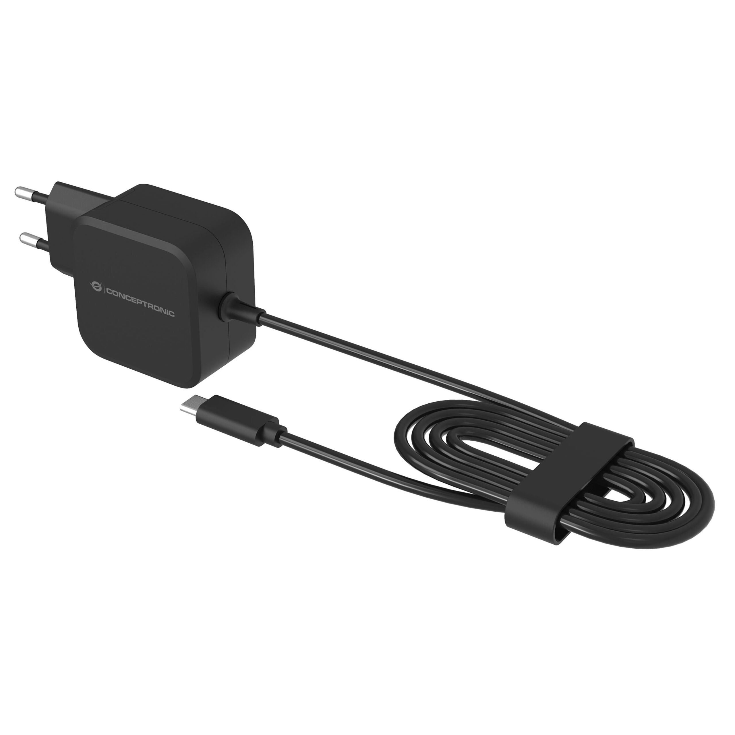Conceptronic OZUL04BE - Ladegerät mit eingebautem USB-C-KabelNeuware -