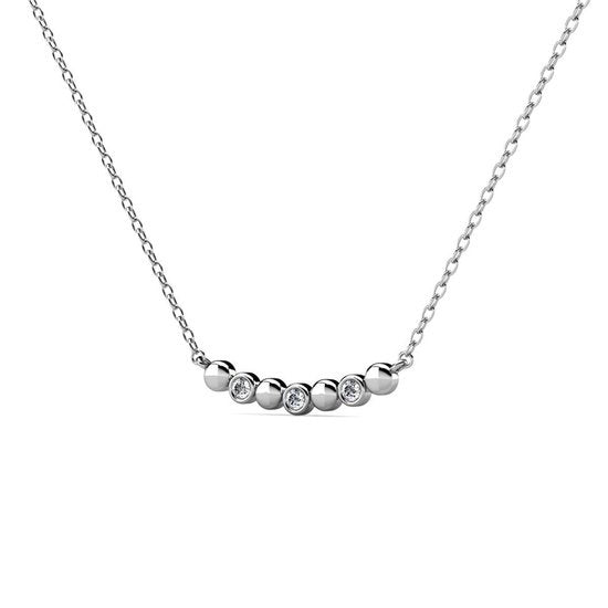 Yolora Damen-Halskette mit Kalpa Camaka Kristallen - Silber - 18K Weißgold vergoldet - Damen-Halskette Silber - Schmuck - Halskette - Luxuriöse Geschenkbox - Geschenkbox - Exklusive Geschenkbox - Schöne Geschenkverpackung