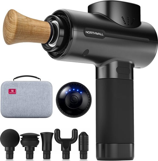 Northwall Massage Gun Professional PRO - Massagepistole mit Etui und 6 Aufsätzen