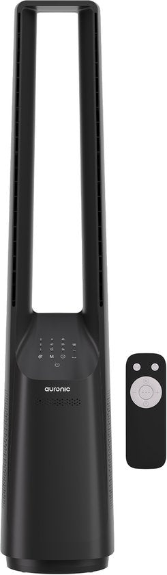 Auronic Turmventilator - Lamellenloses Modell - Luftkühler - Bodenventilator - Leiser Standventilator - 101 CM - 6 Geschwindigkeiten - Ventilator - Mit Zeitschaltuhr - 39 dB - Grau