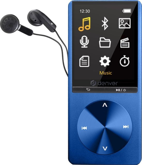 Denver - MP1820 - MP3-/MP4 Player - 128GB - Bluetooth - inkl. Ohrhörer & Sprachaufzeichnung - Blau