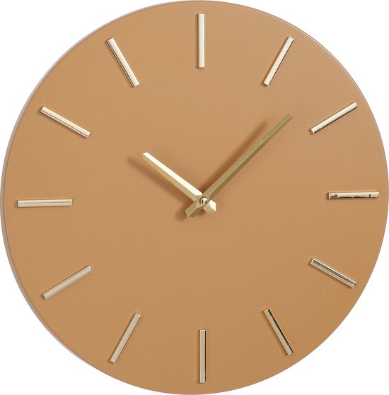 Mica Decorations Brixen Wanduhr - Ø36 cm - Hellbraun