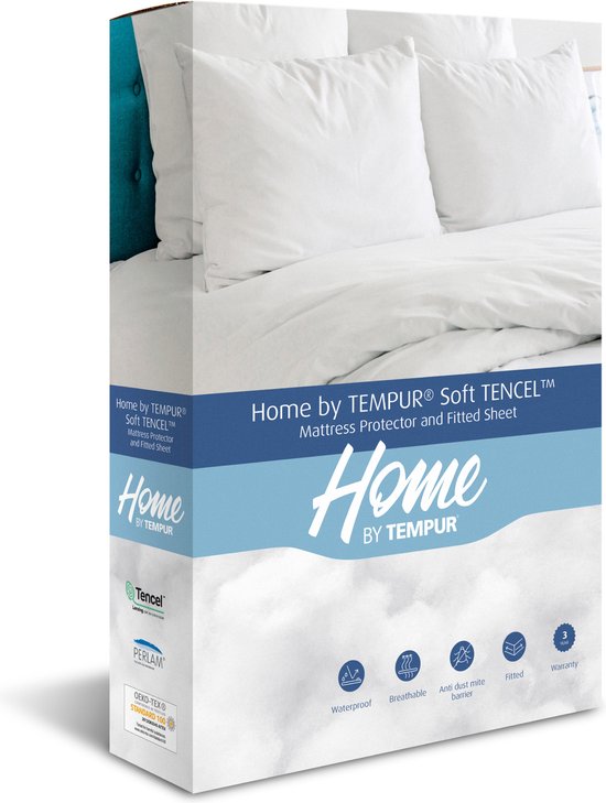 Home by TEMPUR® Matratzenschoner - Weiß - 140 x 200 x 25 cm - Soft TENCEL™ - Wasserdicht - Wärmeregulierend - Anti-Staubmilben - Anti-Allergie