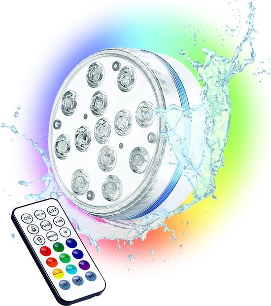 Poolbeleuchtung - Unterwasserlampe - Whirlpool - LED - Wasserdicht - Fernbedienung - 16 Farben