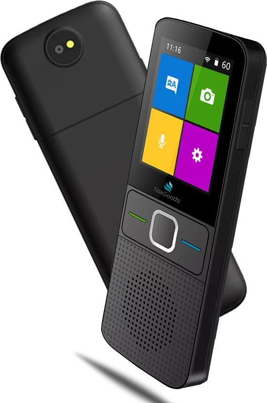 TibaGoods - Übersetzungscomputer - Übersetzungsgerät - Schwarz - Smart Translator - 137+ Sprachen - Tragbarer Übersetzer - Lange Batterielebensdauer