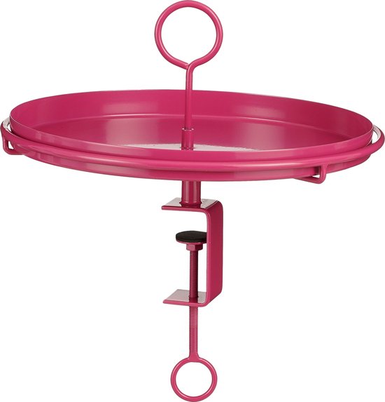 Mica Decorations Aston Tablett mit Klammer - H30 x Ø31 cm - Metall - Fuchsia