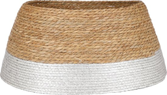 House of Seasons Weihnachtsbaumschürze - H26 x Ø58 cm - Seegras - Silber