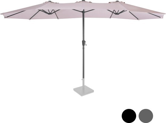 VONROC Premium Sonnenschirm Iseo - 460x270cm - Doppelter Sonnenschirm - Langlebig - UV-beständiger Stoff - Beige - Inkl. Schutzhülle