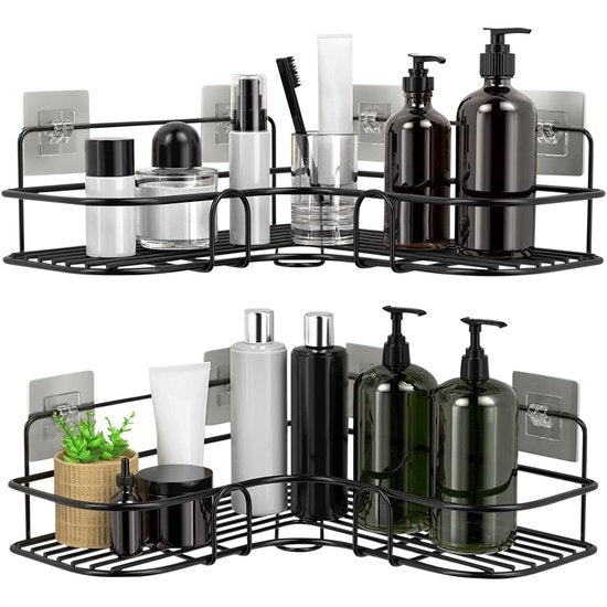 Avalo Eck-Duschablage - 2 Stück - Kein Bohren oder Schrauben - Befestigung durch Klebestreifen