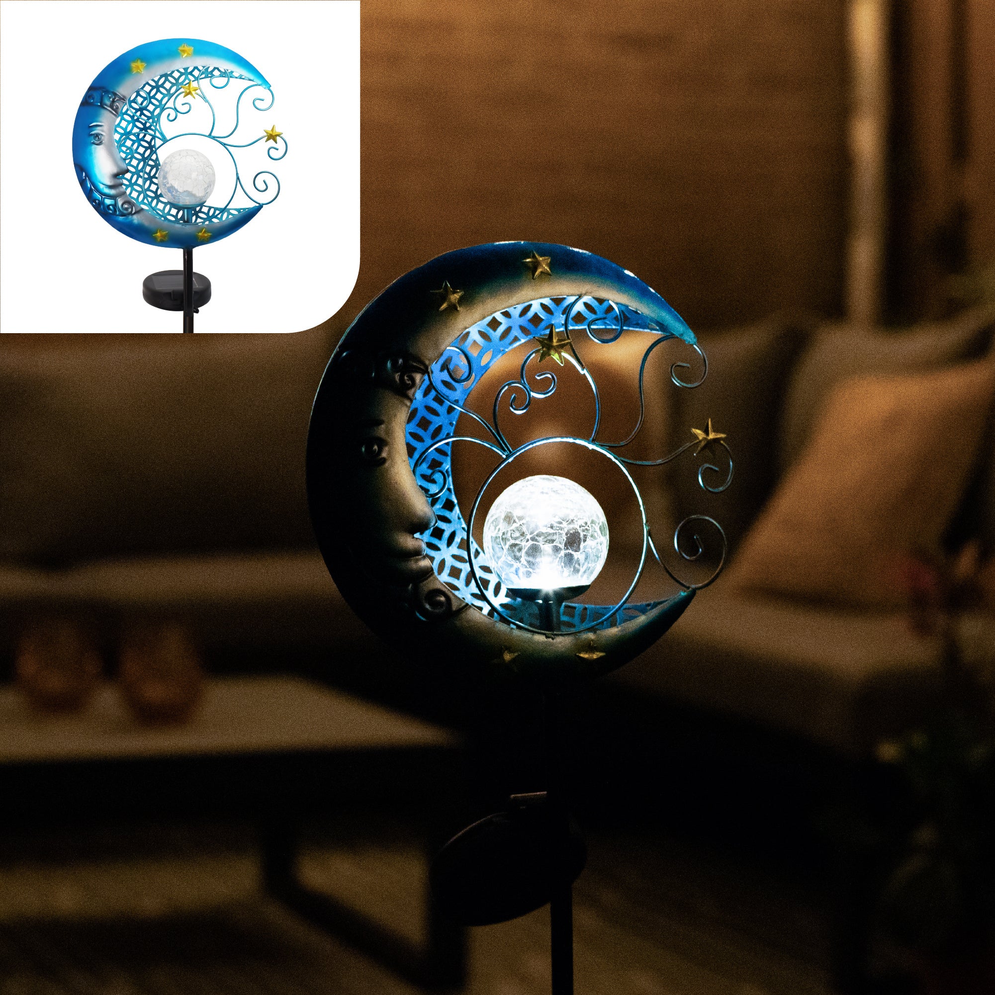 Gadgy - Solar Garten Licht Mond mit Garten Fackel - Outdoor - Garten