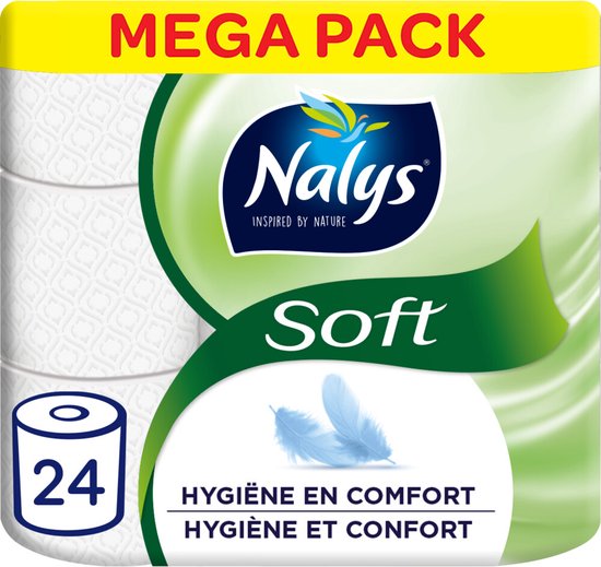 Nalys Soft Hybrid-Toilettenpapier aus 80% Recycling-Folie 2-lagig 24 St.