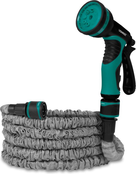 VONROC Gartenschlauch - Dehnbarer Gartenschlauch 10 Meter - Inkl. Anschlüsse