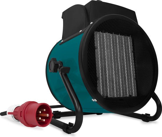 VONROC Elektroheizung - Heizlüfter - Werkstattheizung - Leistung 400V - 3300W/5000W - Keramik - Thermostat - für Räume bis zu 48m2
