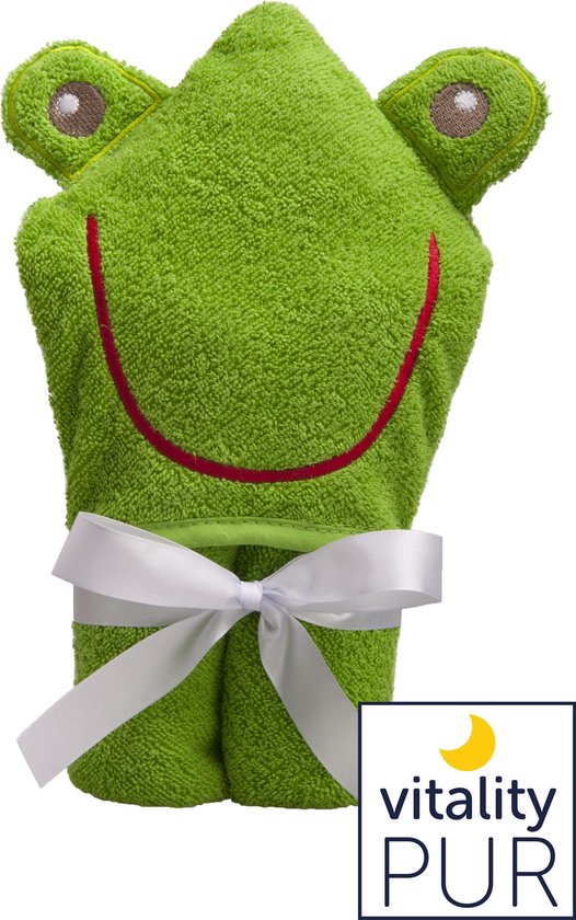 Vitality Pur - Babyhandtuch - 100% Baumwolle - Bademantel Frosch