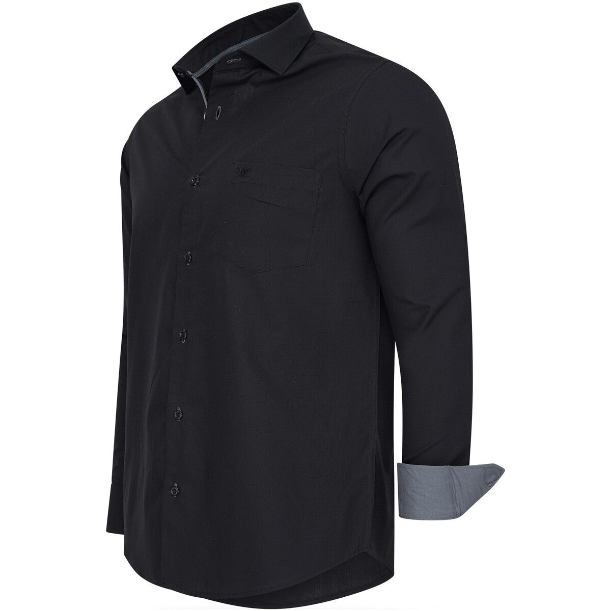 Cappuccino Italia - Herrenhemd Uni - Schwarz - Größe XXL