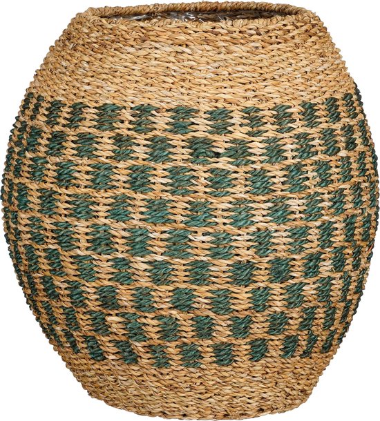 Mica Decorations Billy Korb für Pflanzen - H52 x Ø47 cm - Seegras - Grün