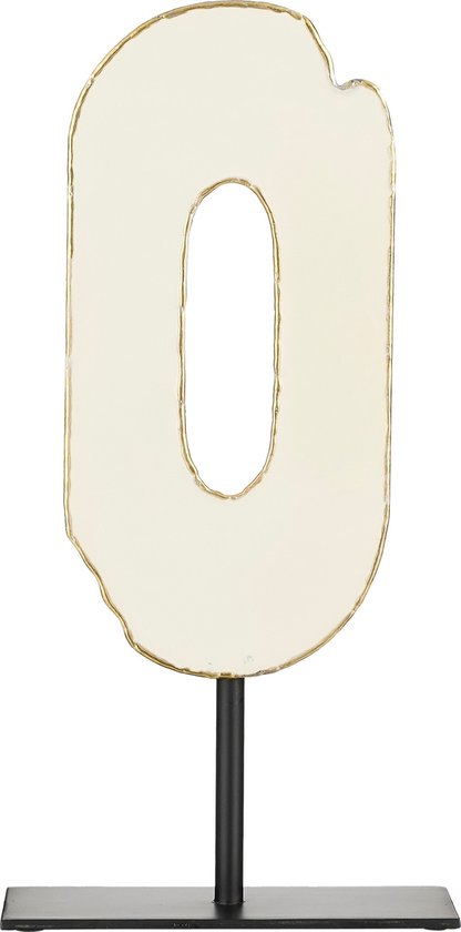 Glimmer Dekorationen Ornament auf Fuß - L20 x B10 x H40 cm - Metall - Creme