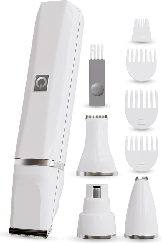 Nuvance - Hundeschermaschine 4 in 1 - Tierschermaschine für dickes Fell - Hundeschermaschine mit 7 Aufsätzen - Schnurlos - Hundetrimmer Schermaschine - Inklusive Nagelfeile