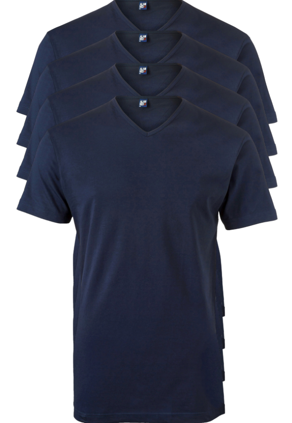 Alan Red - S - Vermont T-Shirt - V-Ausschnitt - 4er-Pack - Navy