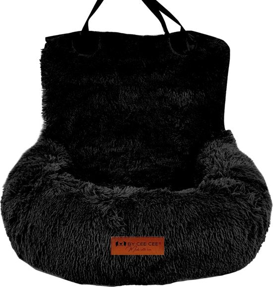 Autositz Hund Deluxe Rücksitz - Hundekorb Auto mit Sicherheitsgurt - Autokorb Hund - Hundesitz - großer Hund - Schwarz - Größe M