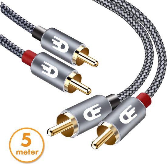 Drivv. Premium Tulip Stereo Audio Kabel - 2RCA auf 2RCA - Tulip Kabel - 5m