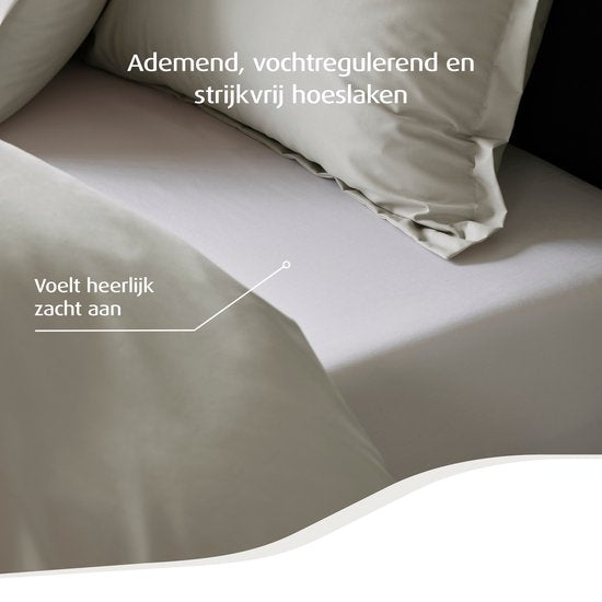 Home by TEMPUR® Topper Spannbetttuch - Weiß - 180 x 200 x 9 cm - Ägyptische Baumwolle - Bügelfreies Spannbetttuch - Trocknergeeignet