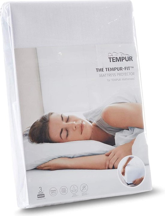 TEMPUR-FIT™ - Matratzenschoner - Weiß - 140 x 210-220 x 25 cm - Wasserdicht - Wärmeregulierend - Anti-Staubmilben - Anti-Allergie