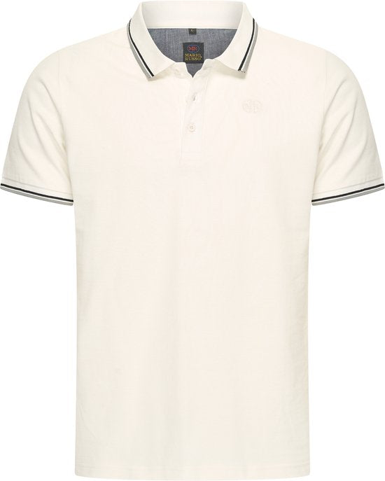 Mario Russo Polo Shirt Edward - Polo Shirt Männer - Polohemden Männer - Baumwolle - Off White