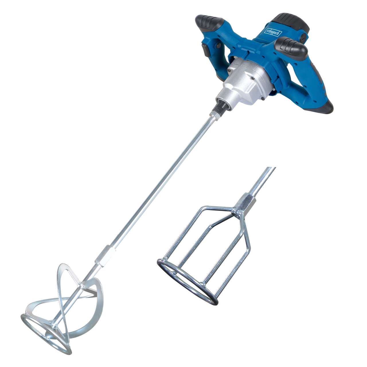Handrührgerät PM1200 Scheppach - 1200W | bis 700 min-1 Drehzahlregulierung | Mörtel | Putz | Farbe | inkl. Mörtelquirl u. Farbquirl