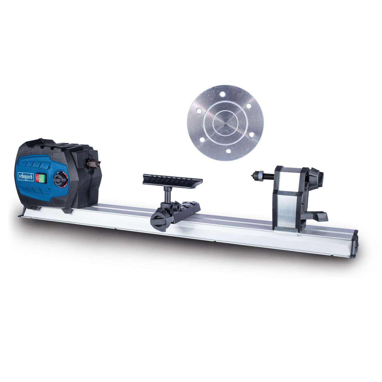 Drechselmaschine DM600VARIO Scheppach - Werkstücke 600mm | 4-Zack-Körnerspitze | inkl. Planscheibe