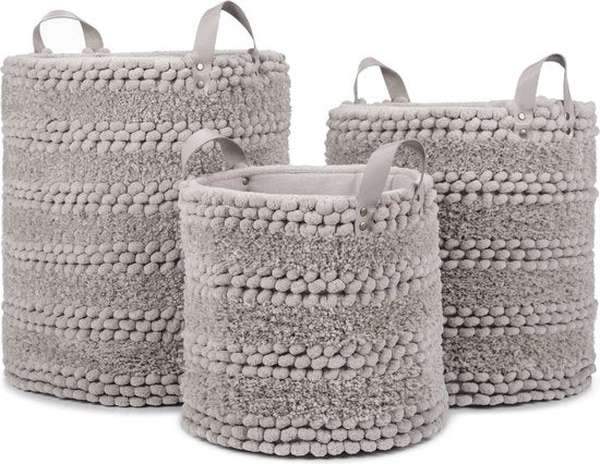 Heckettlane Hellgrauer Wäschekorb Roberto 40x40 cm