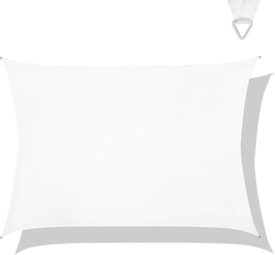 VONROC Premium Schattentuch - Tarp - Rechteck - 400x300 cm - Wasserabweisend - Weiß - Inkl. Aufbewahrungsbeutel und Befestigungsschnur