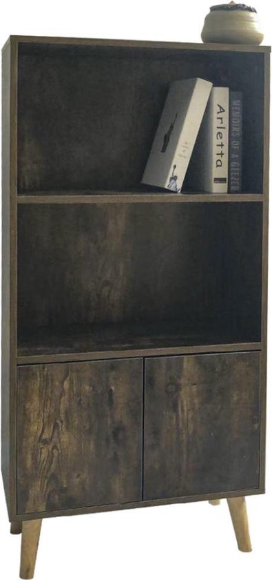 Bücherregal Wandschrank Stabiles industrielles Vintage-Design 120 cm hoch