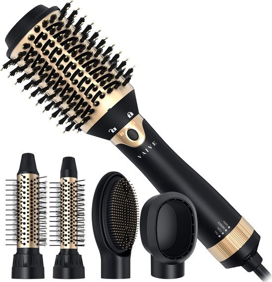 VAIVE Fönbürste mit 5 Aufsätzen - Fön- und Lockenbürste - Lockenbürste/Fönbürste - Rundbürste - Stylingbürste