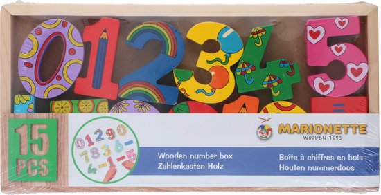 Marionette - Zahlen aus Holz - Zählen mit Holz - 15 Stück - 1 Set