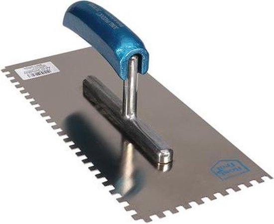 Jung Henkelmann Pflasterkelle Gezahnt 13 X 28 cm Stahl Silber/Blau