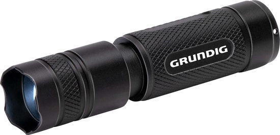 Grundig LED-Taschenlampe 120 Lumen - 3W - 180M Reichweite - 3 Leuchtmodi: Hoch
