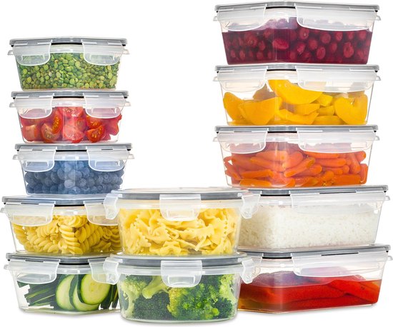 Stosh Freshness Trays - Meal Prep Trays - Gefrierschalen - Lebensmittelbehälter - 12 Stück - Kunststoff - BPA frei