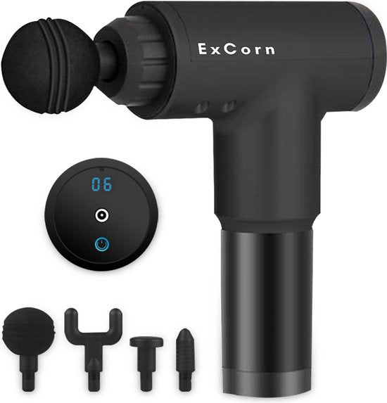 ExCorn Massagepistole für den professionellen Einsatz - Rücken Beine Arme Schulter Nacken Massage - Massagegerät - Massagepistole - Schmerzlinderung - Lange Lebensdauer der Batterie - 6 Modi