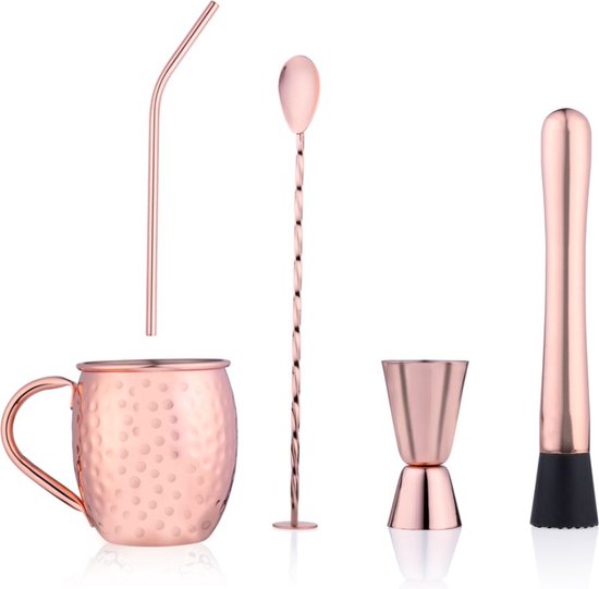 alpina Cocktail-Set - 7-teilig - Material Edelstahl - rosafarben