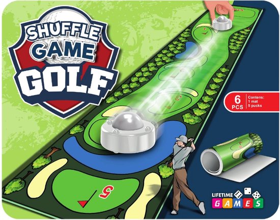 Lifetime Games Shuffle Bowling Tischspiel - Komplettes Kegelset - Thema Golf - 90 x 20 x 3 cm