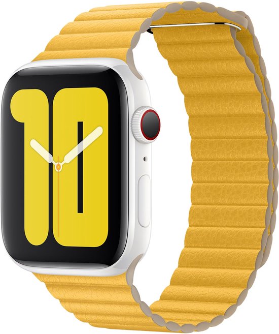 Apple Leder Loop L für die Apple Watch Series 1 / 2 / 3 / 4 / 5 / 6 / 7 / 8 / 9 / SE / Ultra (2) - 42 / 44 / 45 / 49 mm - Meyer Lemon
