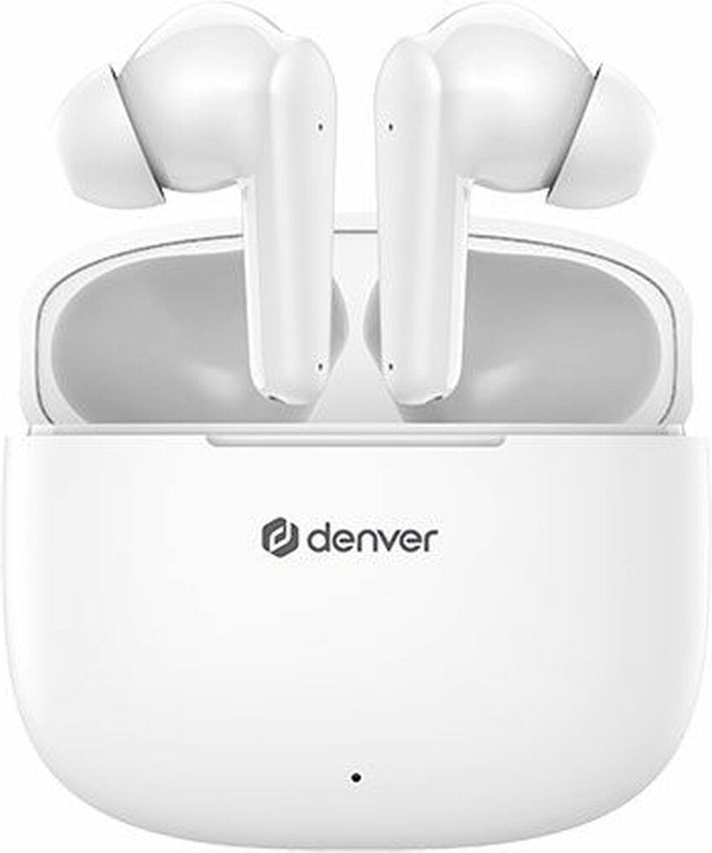 Denver TWE-48WNL Bluetooth-Kopfhörer - Weiß - Kompakte Größe 6 x 3 x 2 cm