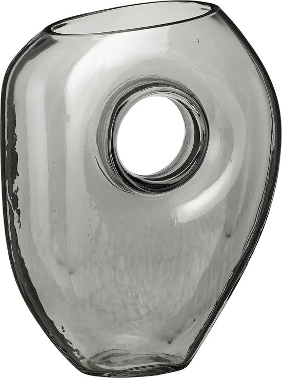 Mica Decorations Jay Vase - L18 x B8 x H23 cm - Glas - Grau