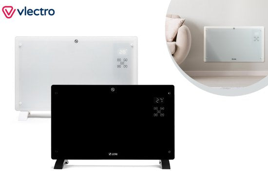 Vlectro - Schlankes Heizpaneel mit einstellbarem Timer - WINTER OUTPUT - Schwarz