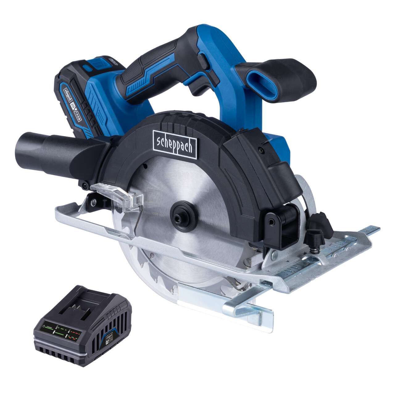 Akku-Handkreissäge C-HCS165-X Scheppach | Sägeblatt Ø165mm | Schnitttiefe max. 53mm bei 45° | LED | inkl. 2Ah Akku + 2