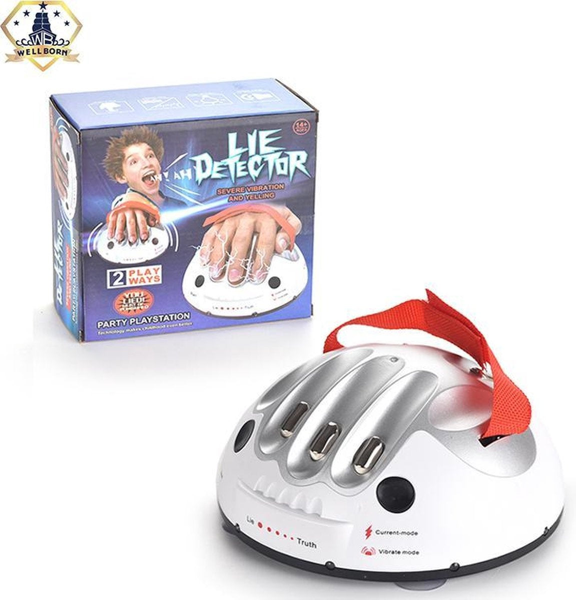Lügendetektorspiel - mit Elektroschock - Partyspiel - Für Kinder geeignet - Weiß